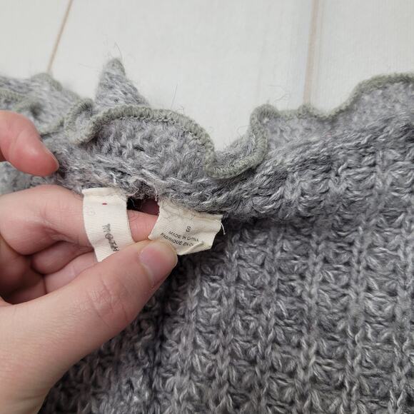 Moth Anthropologie cocoon knit ruffle cardigan open wool Grandma core - Picture 5 of 8